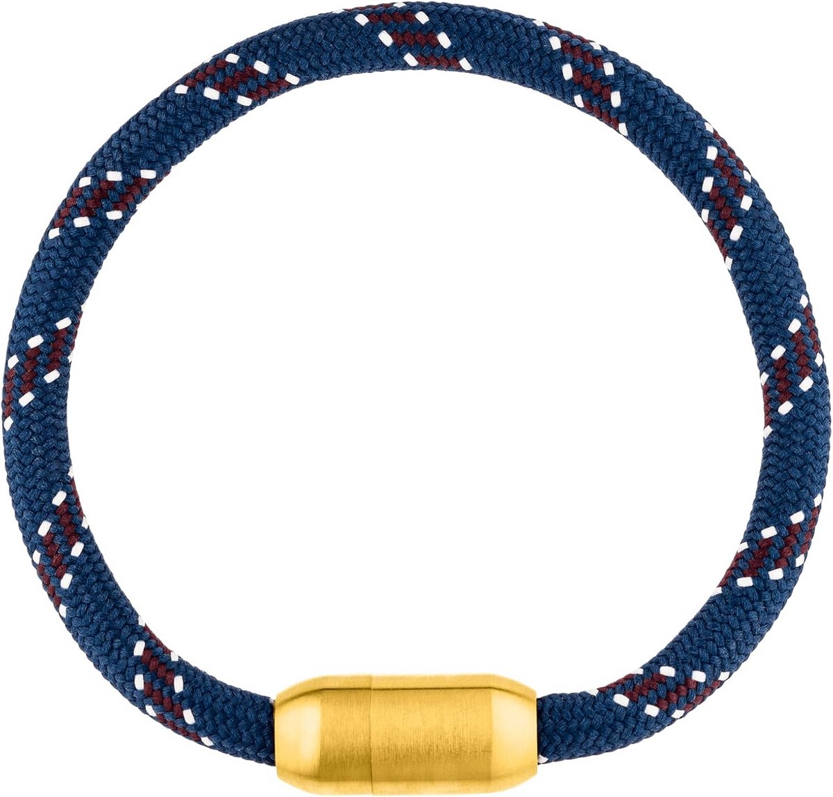 Heren Surferarmband van Katoen en Roestvrij Staal met Magnetische Sluiting