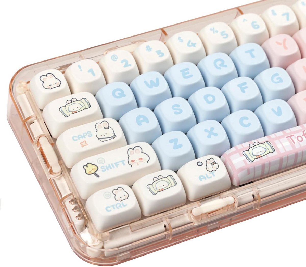 Roze keycaps set voor mechanische toetsenborden - PBT DYE-SUB 139 toetsen