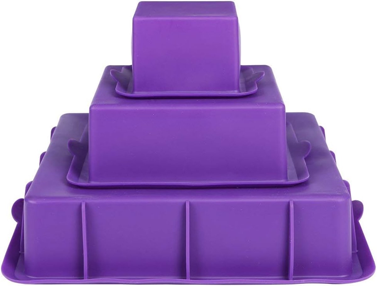 Set van 3 Siliconen Cakevormen voor Laag Cakes – 9 Inch, 6 Inch, 3 Inch