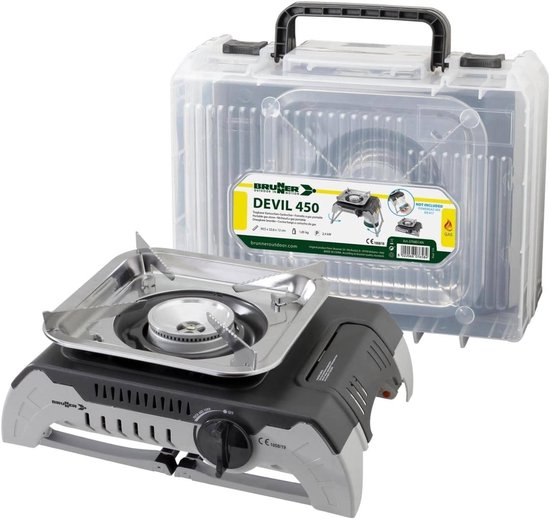 Draagbaar Gasfornuis voor Camping met Opvouwbare Pootjes en Transportkoffer - 2,4 kW Vermogen van Draagbaar — afbeelding 4