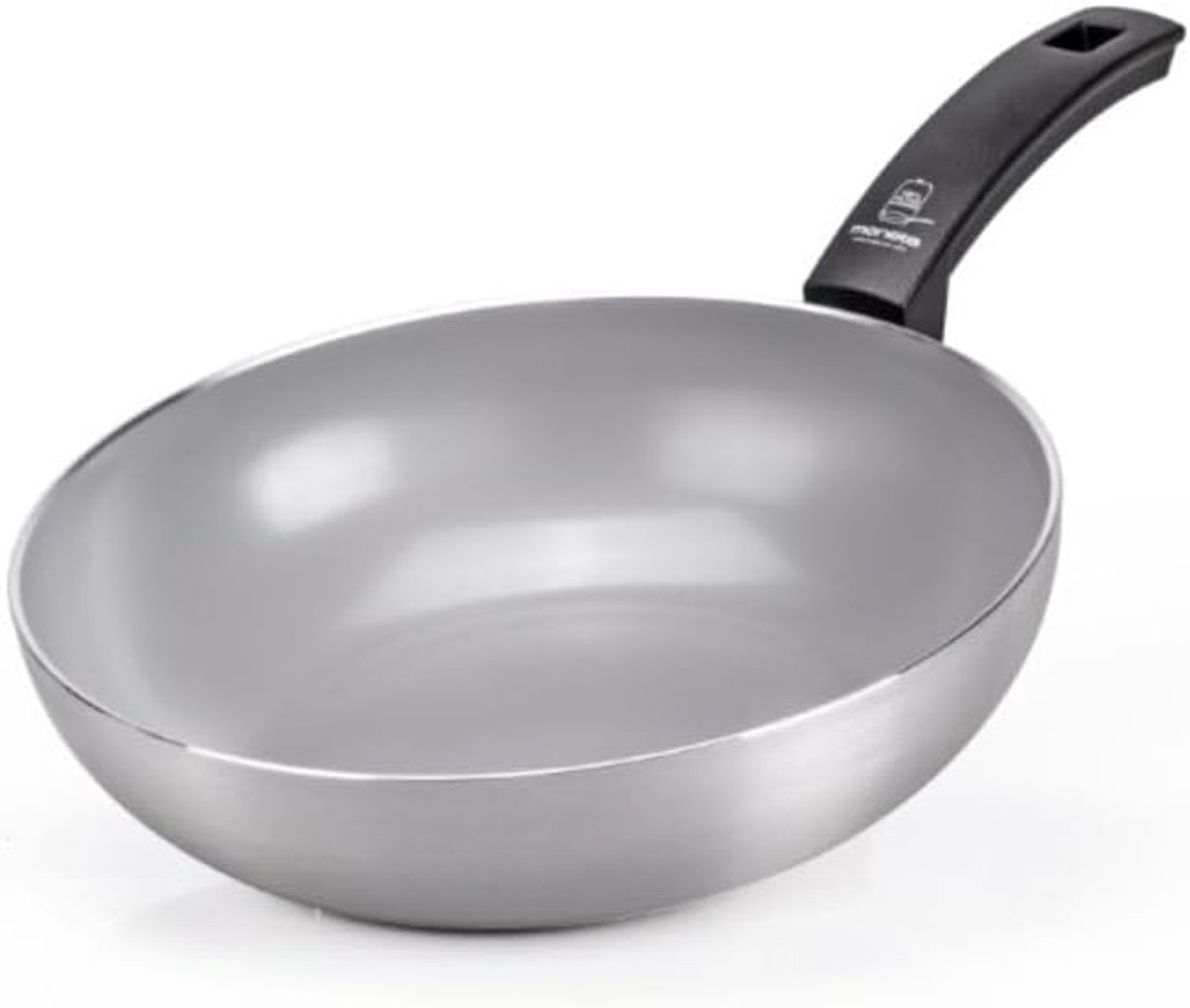 Wok met Natuurlijke Coating 28 cm - Geschikt voor Inductie - Gerecycled Aluminium