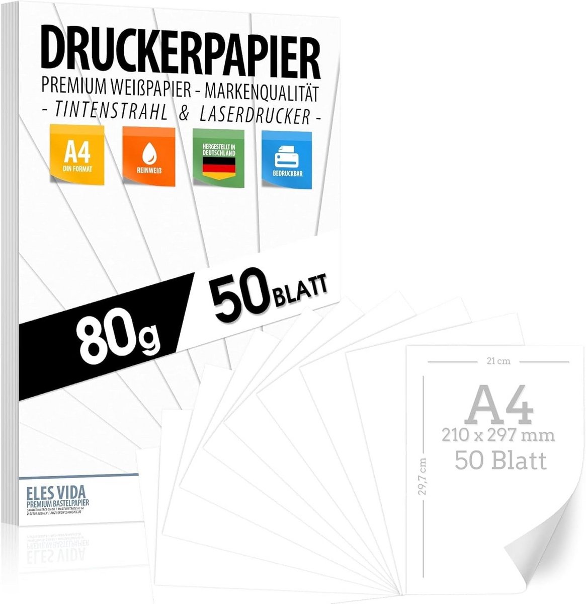 Premium A4 Printerpapier 80g - Wit Kopieerpapier voor Laser- en Inkjetprinters