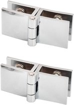 2 Stuks 180 Graden Glasdeur Klem Scharnier Zonder Boren voor Glasdikte 5mm-8mm