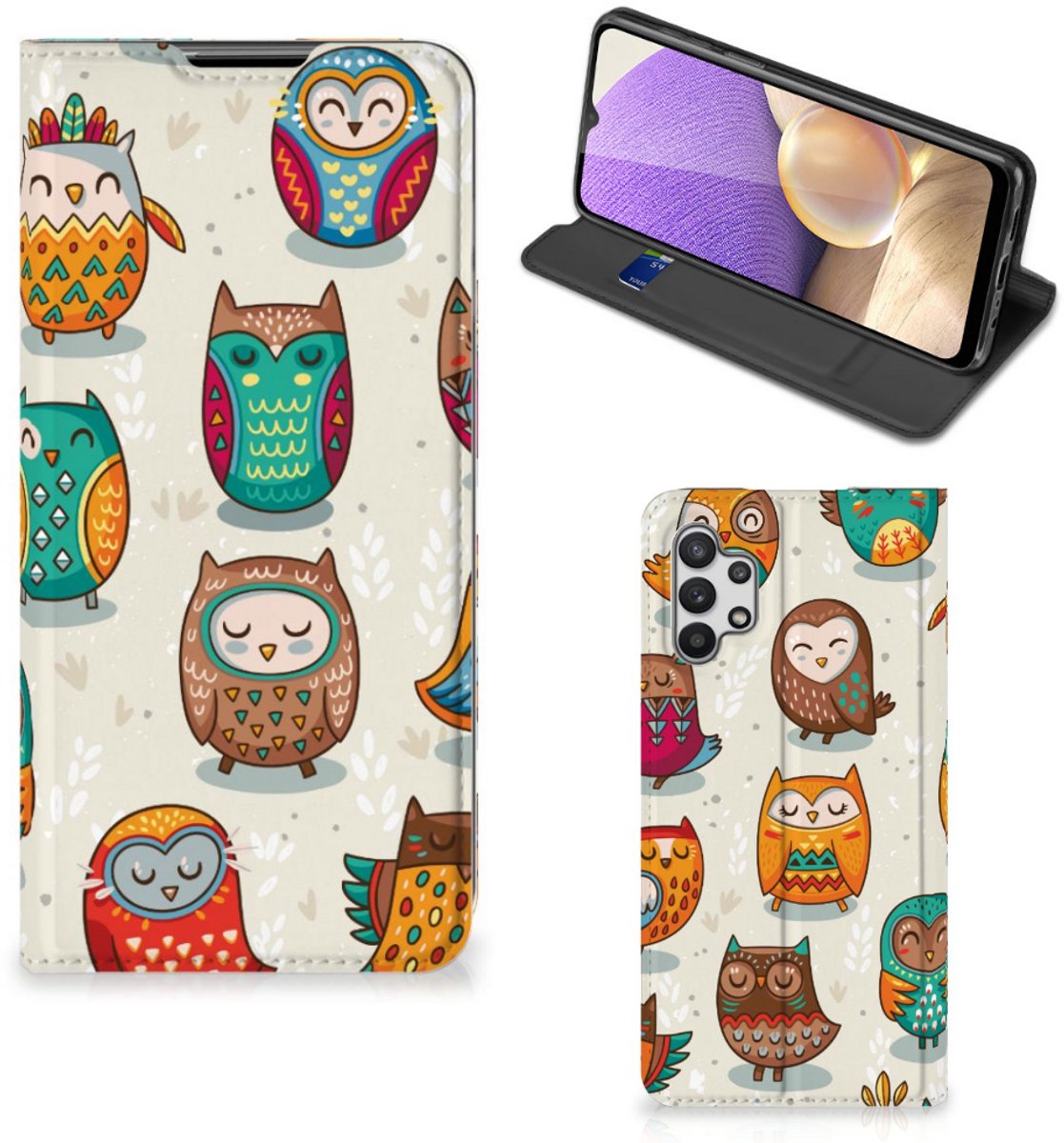 Samsung Galaxy A32 5G Hoesje maken Vrolijke Uilen