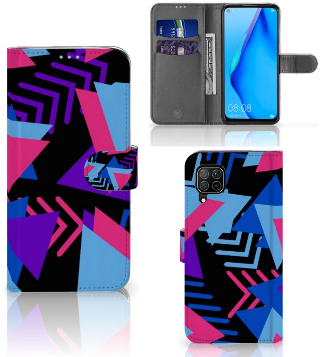 Book Case voor Huawei P40 Lite Book Case Funky Triangle