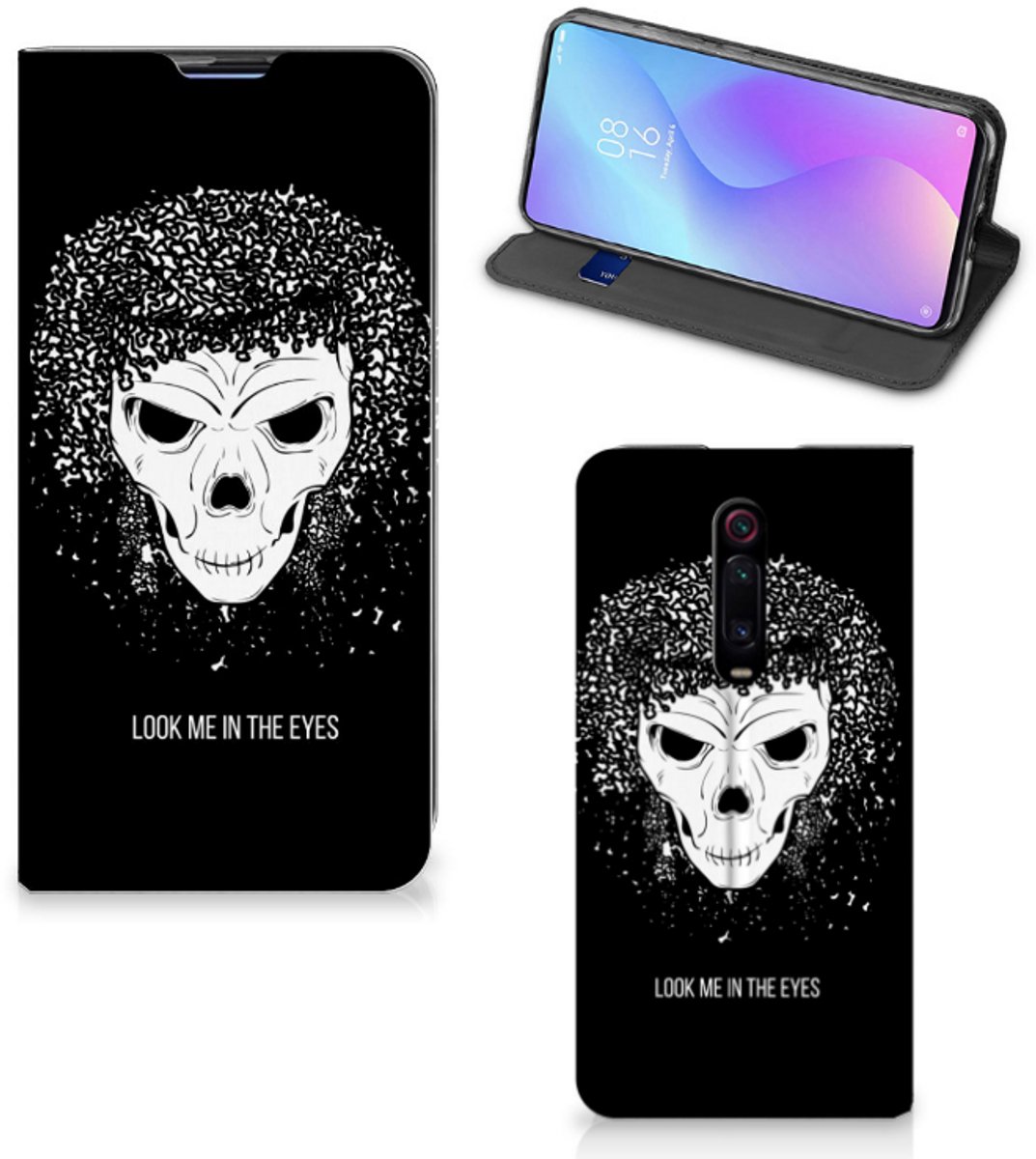 Mobiel BookCase Xiaomi Redmi K20 Pro Skull Hair