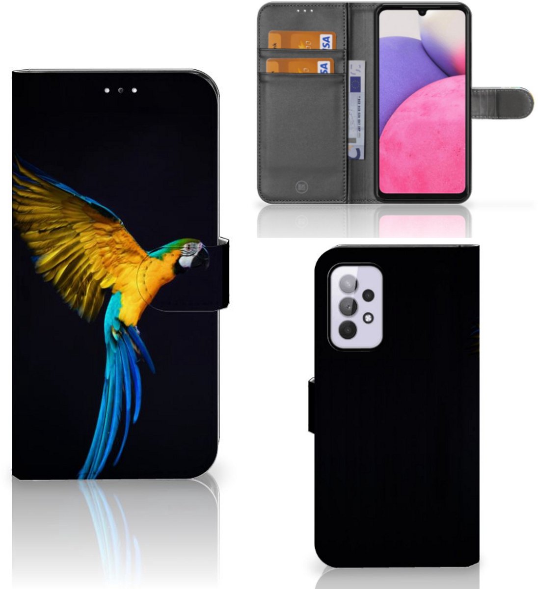 Samsung Galaxy A33 5G Telefoonhoesje met Pasjes Papegaai
