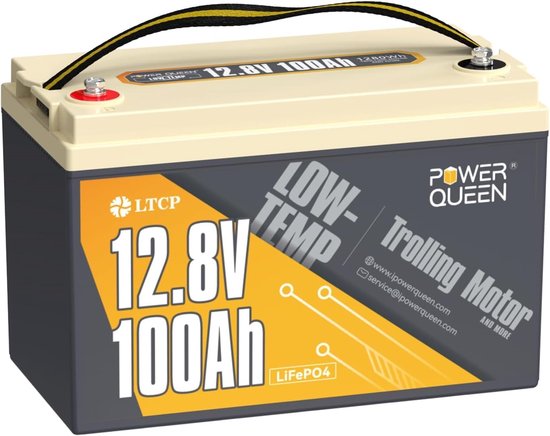 12V 100Ah LifePO4 Accu met Geïntegreerde Uitschakeling bij Lage Temperatuur - Upgrade 100A BMS voor Kamperen, Botentocht en Vissen