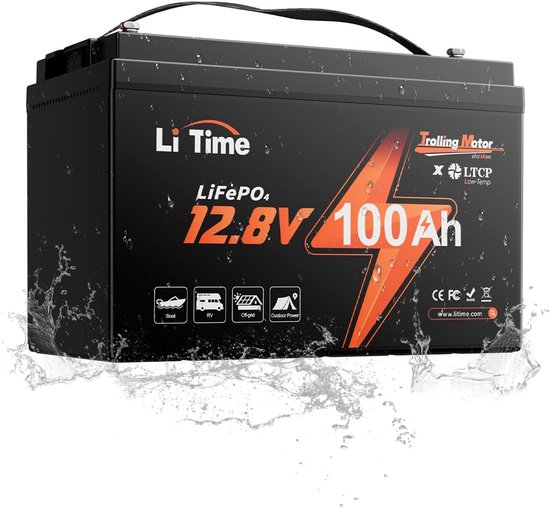 12V 100Ah LiFePO4 Accu met Vriesbescherming en Tot 15000 Cycli voor Boot, Trollen en Opslag