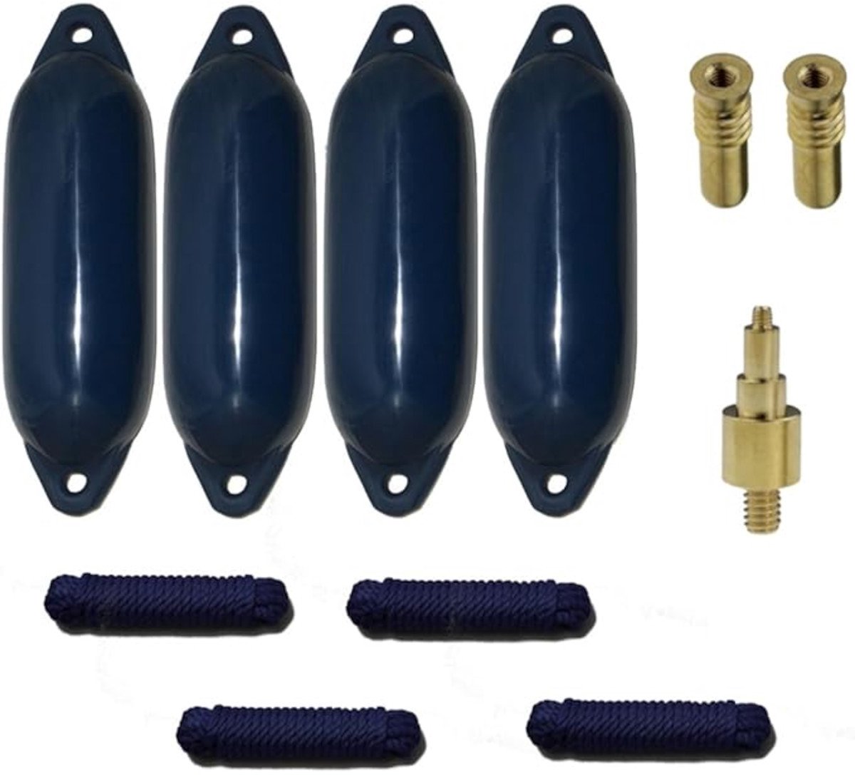 Set van 4 met Majoni Star 15 stootwillen incl. spatelleidingen, 2 vervangingsventielen, 1 ventieladapter - marine, 45 x 12 cm
