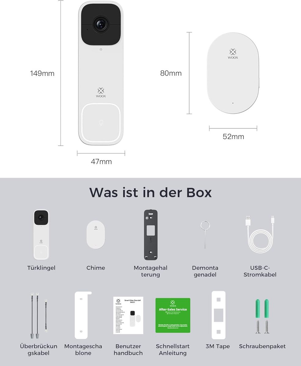 Meowant Slimme Video Deurbel met 2K FHD Camera en Nachtzicht - afbeelding 2