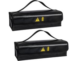 Brandveilige E-bike Accu Tas - 49 x 15 x 15 cm - Vuurvaste & Explosiebestendige Batterij Tas - Voor Veilig Opladen en Opslag van Elektrische Fiets Accu's - Zwart
