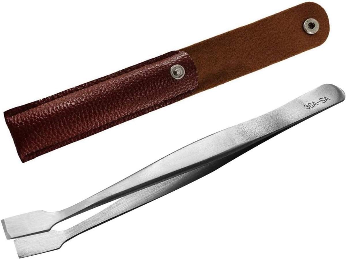 Roestvrijstalen gebogen pincet voor filatelie en doe-het-zelf sieraden