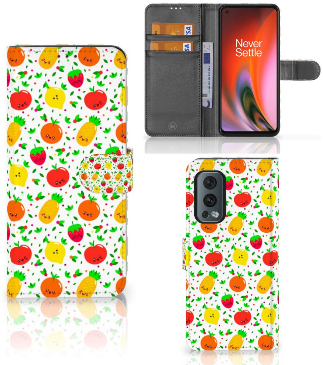 OnePlus Nord 2 5G Book Cover Fruits