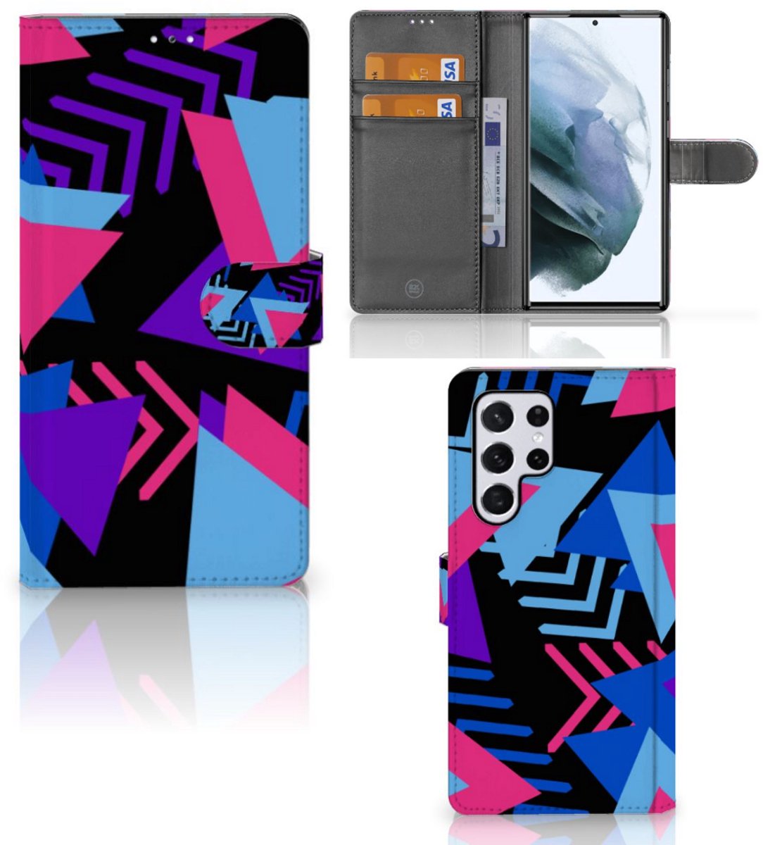 Boekhoesje voor Samsung Galaxy S22 Ultra Book Case Funky Triangle