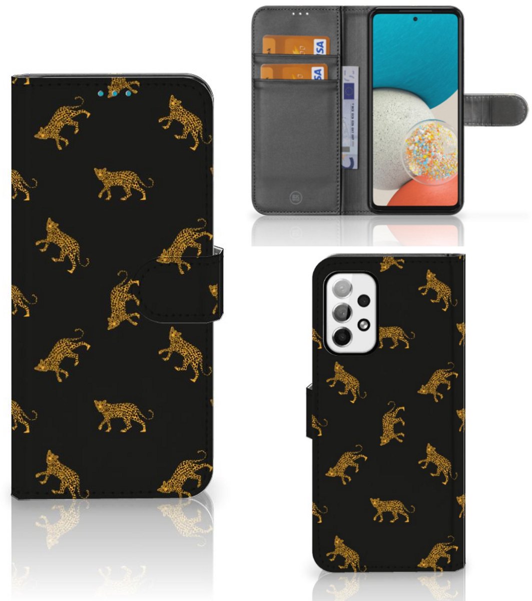 Telefoonhoesje met Pasjes voor Samsung Galaxy A73 5G Leopards