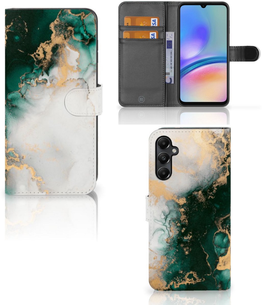 Bookcase voor Samsung Galaxy A05s Marmer Groen