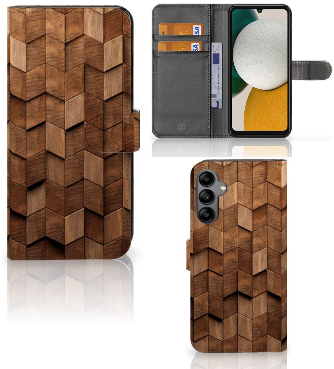 Book Style Case voor Samsung Galaxy A34 Wooden Cubes
