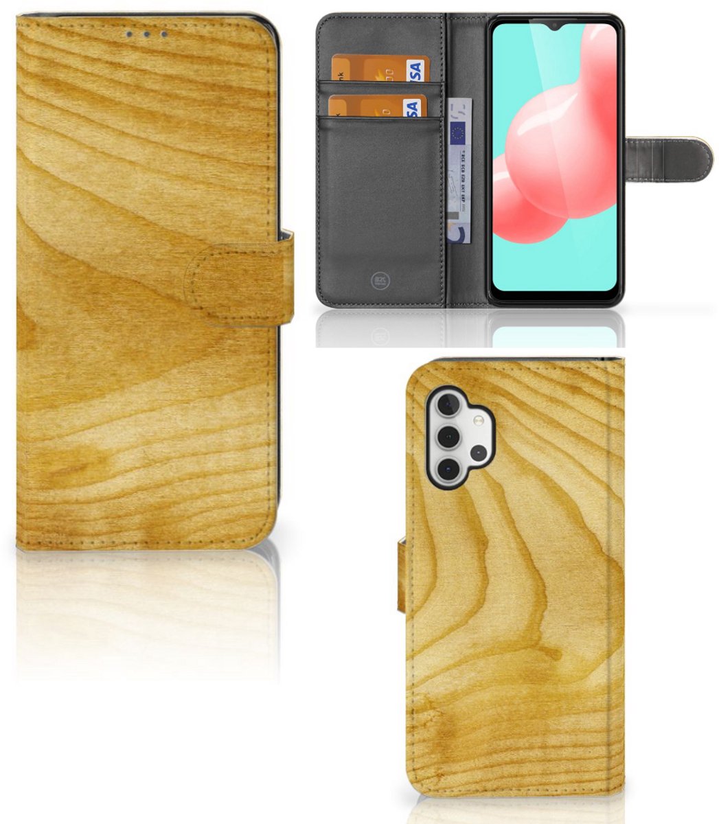 Samsung Galaxy A32 5G Book Style Case Licht Hout