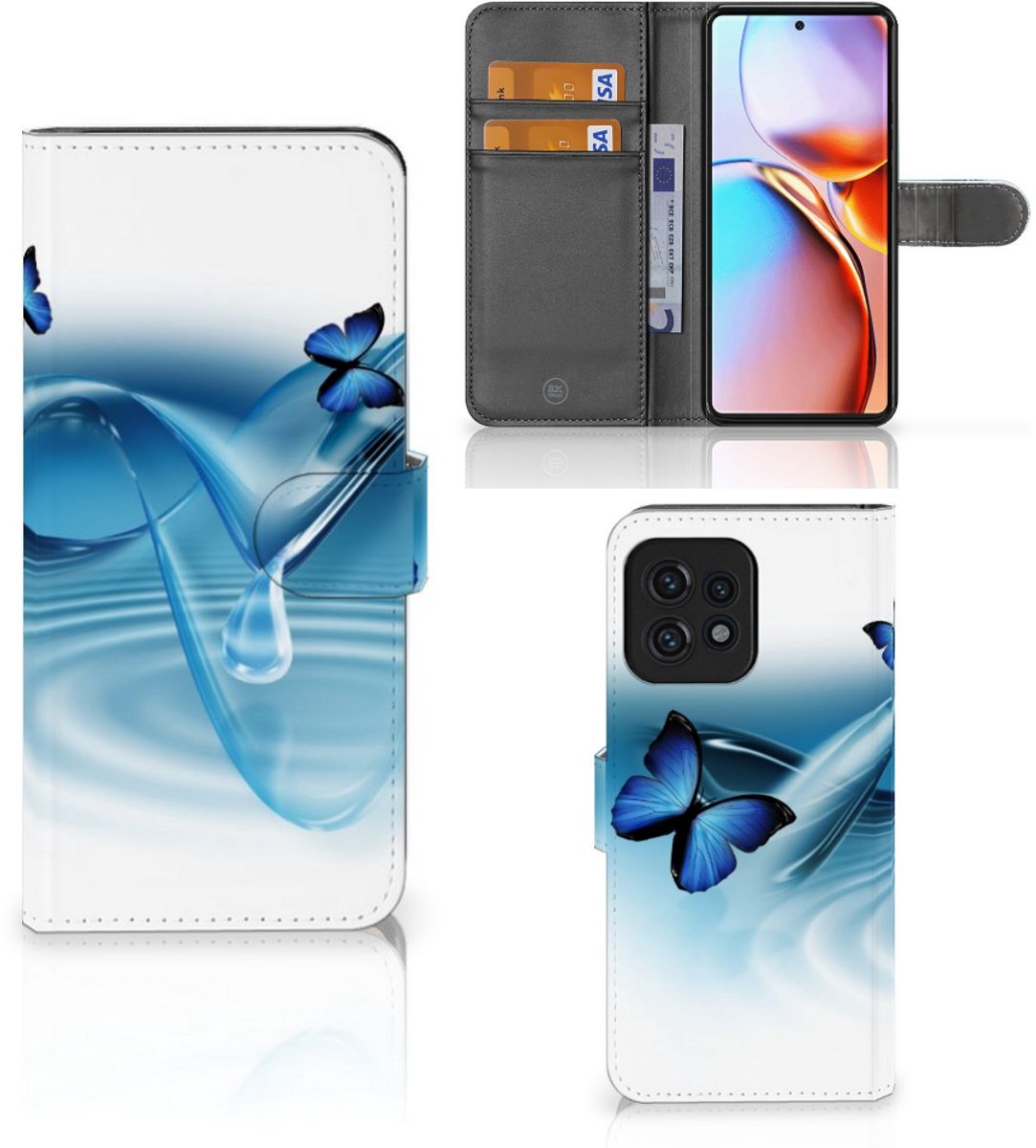 Motorola Edge 40 Pro Telefoonhoesje met Pasjes Vlinders