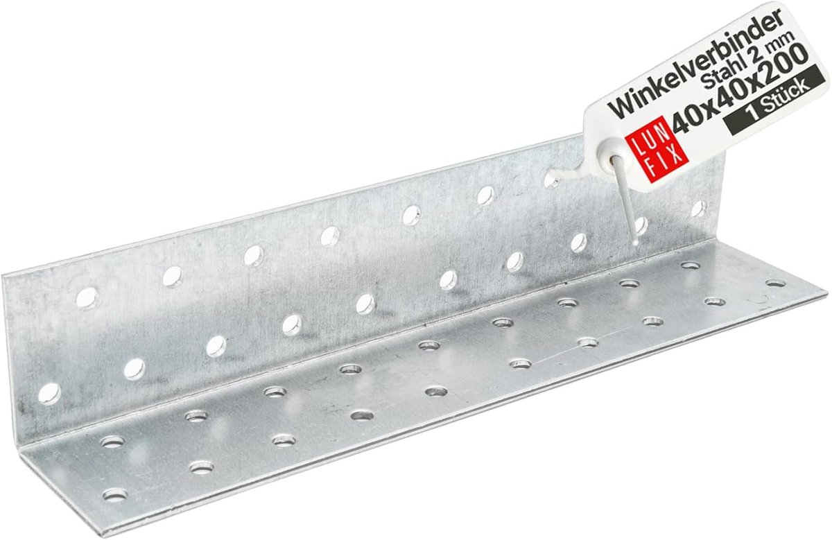 Hoekverbinder 40x40x200mm - Corrosiebestendige Montagehoek voor Houtverbindingen