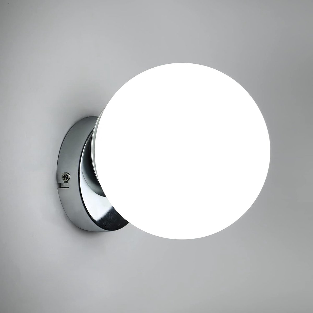 Moderne Tealight Wandlamp voor Binnen - Glazen Bal Muurlamp 15 cm, E27 Woonverlichting voor Slaapkamer en Hal
