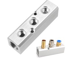 Persluchtverdeler 3-weg met 5 aansluitingen - sluitstukken voor luchtvracht en pompen