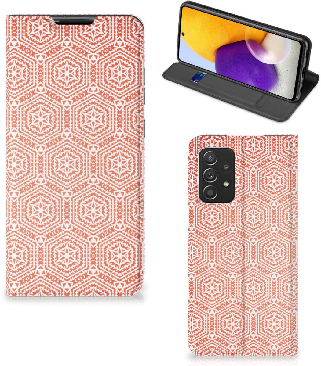 Samsung Galaxy A72 (5G/4G) Hoesje met Magneet Pattern Orange