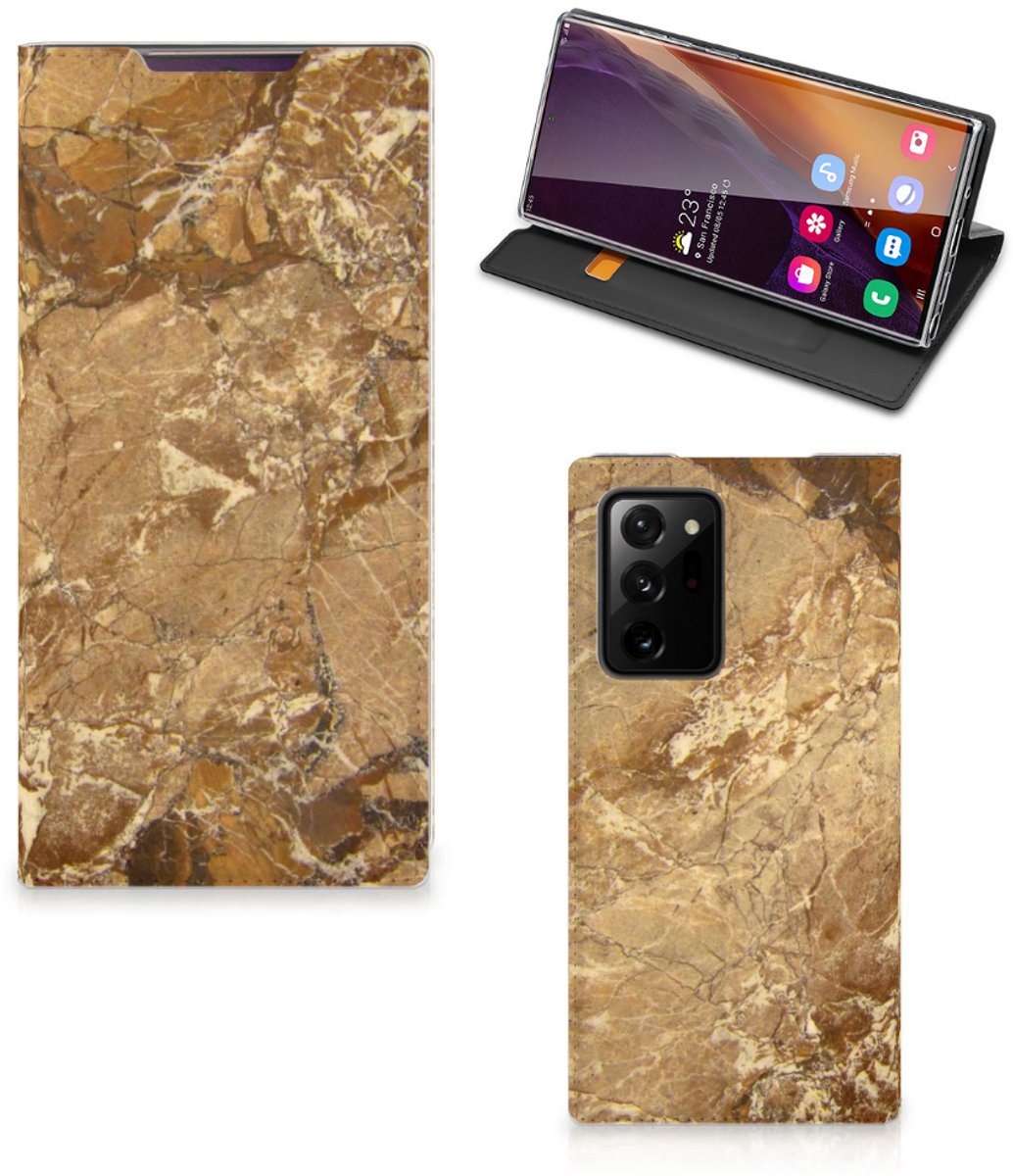 Book Case voor Samsung Galaxy Note 20 Ultra Standcase Marmer Creme