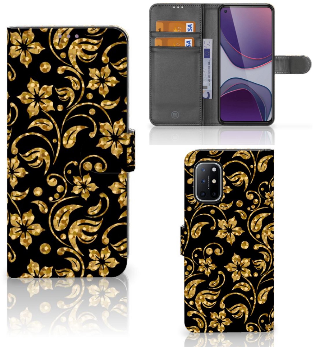 OnePlus 8T Hoesje Gouden Bloemen