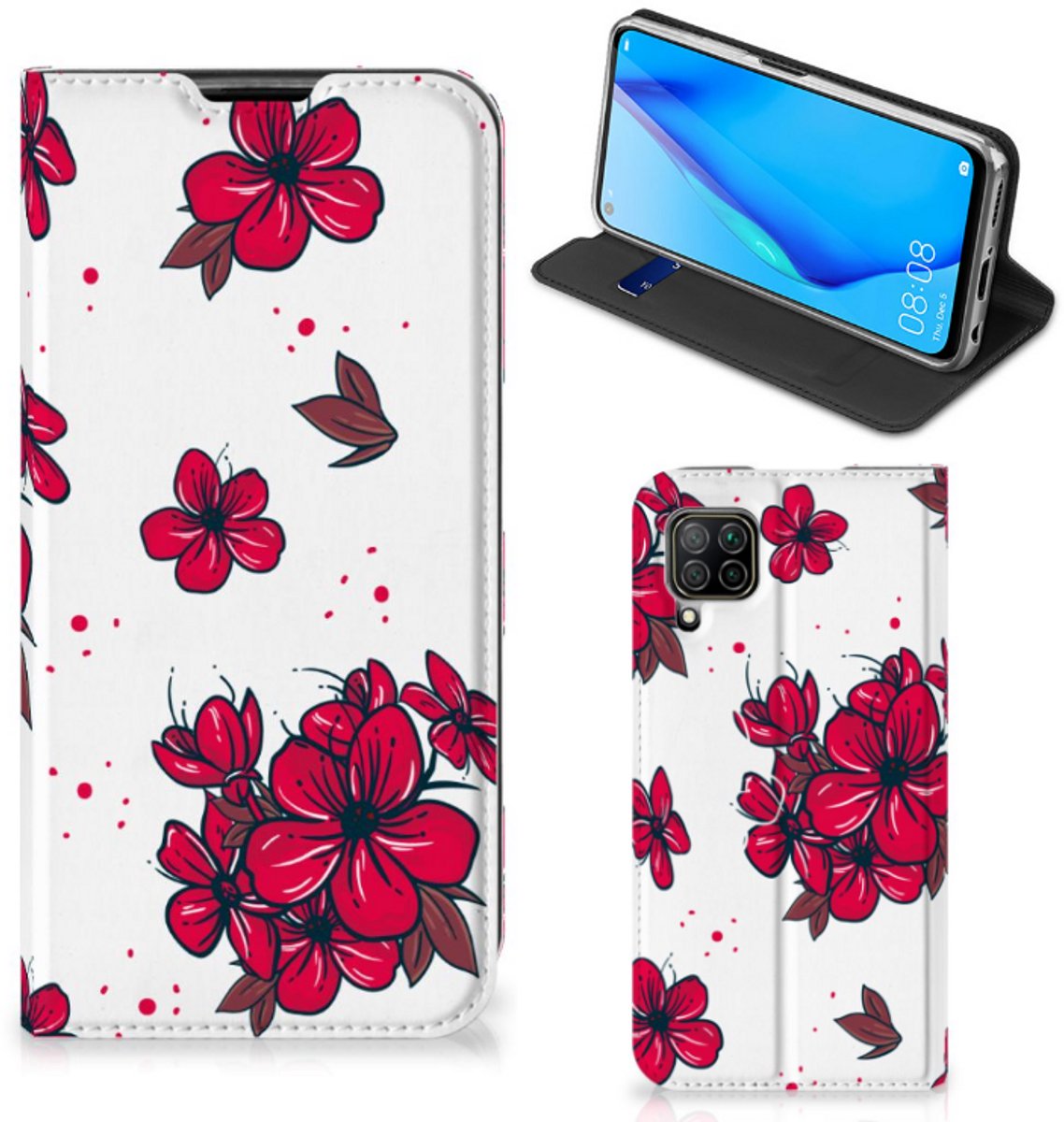 Huawei P40 Lite Smart Cover Blossom Red