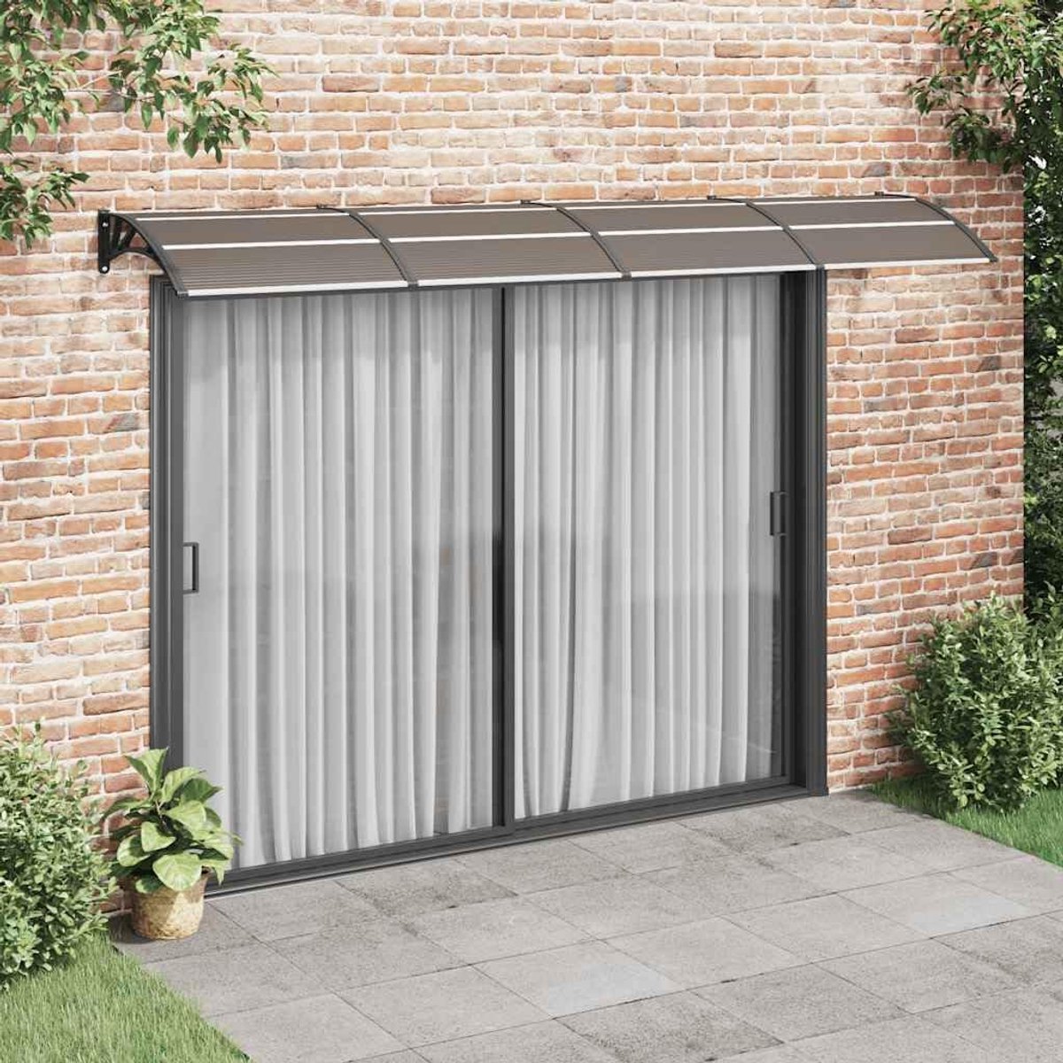 Polycarbonate deurafdak 350x80cm - Bescherming tegen weersinvloeden voor jouw voordeur