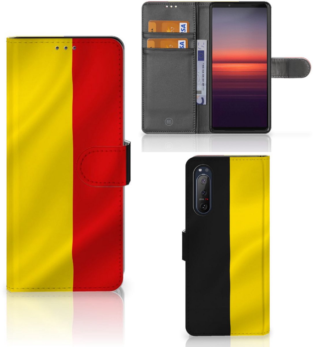 Sony Xperia 5II Bookstyle Case Belgische Vlag