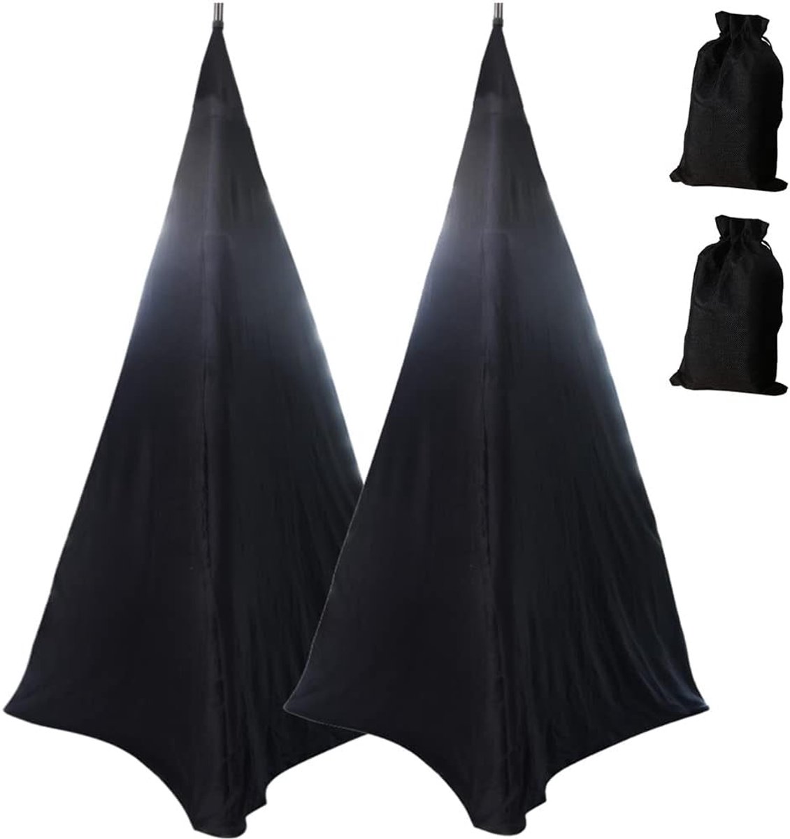 Speaker Statief Covers Set van 2 Zwart Rekbaar Spandex Driehoekig voor DJ Evenementen
