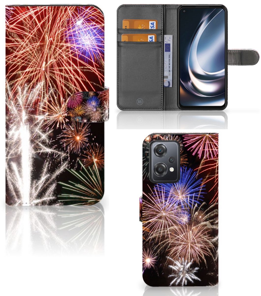 OnePlus Nord CE 2 Lite Wallet Case met Pasjes Vuurwerk