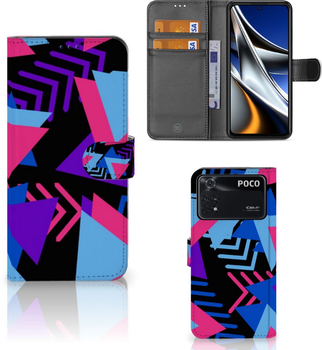 Xiaomi Poco X4 Pro 5G Book Case Funky Triangle