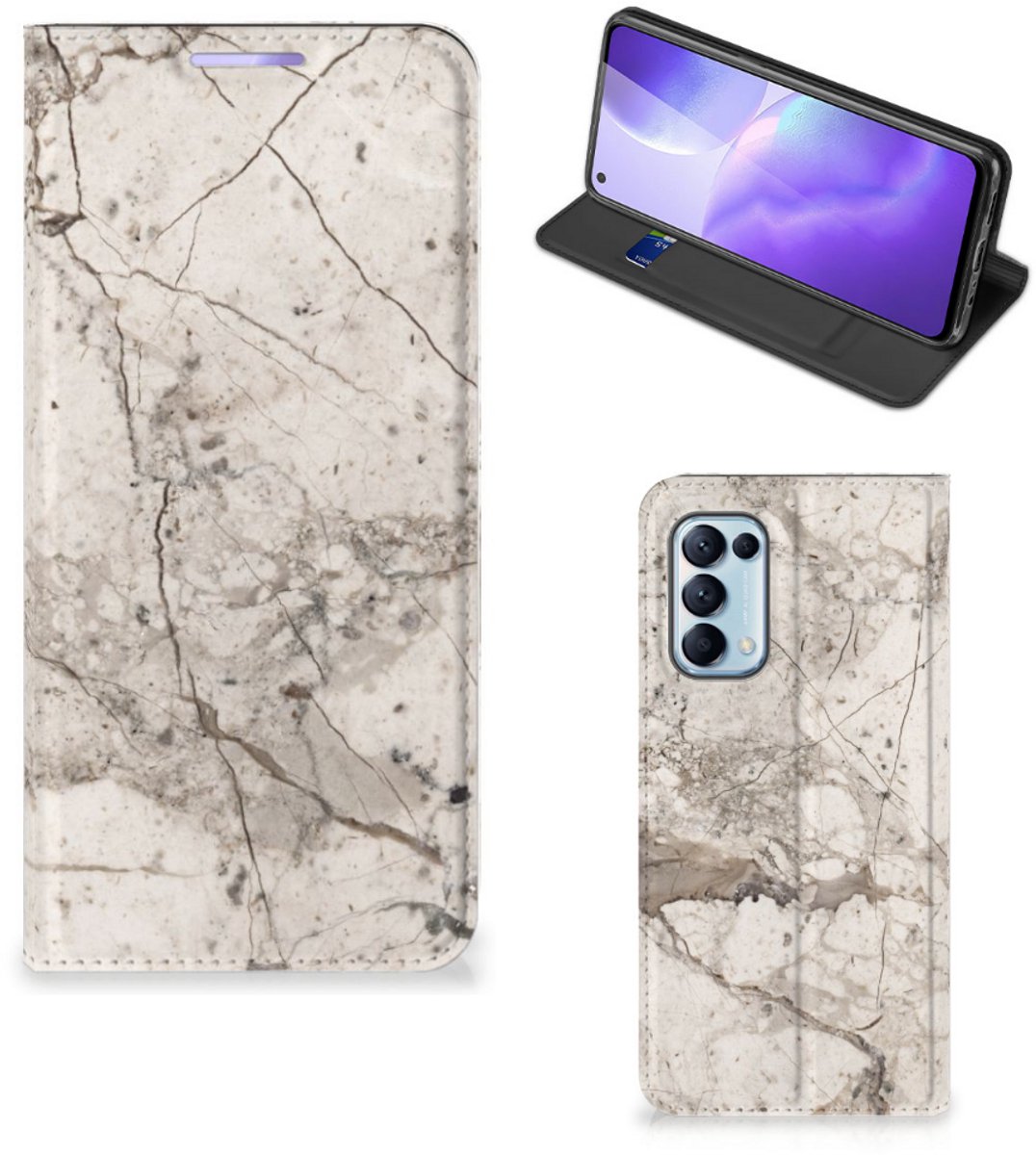 OPPO Find X3 Lite Standcase Marmer Beige