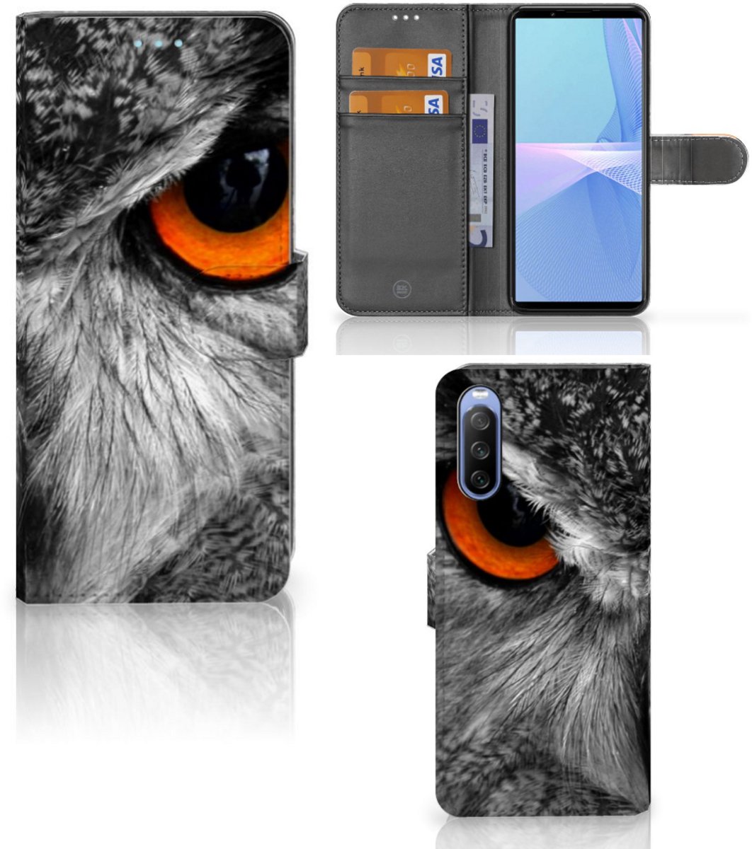 Sony Xperia 10 III Telefoonhoesje met Pasjes Uil