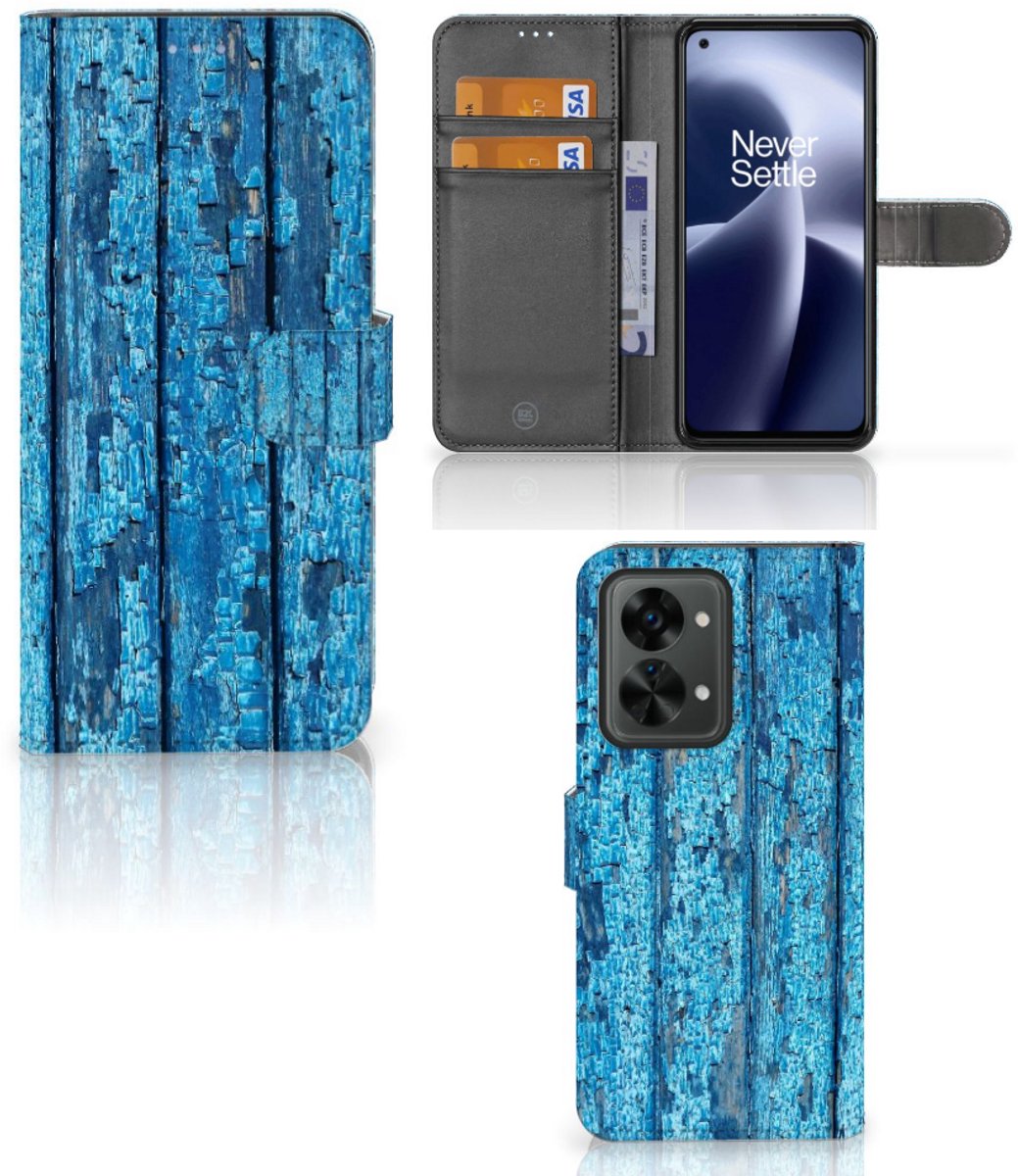 OnePlus Nord 2T Book Style Case Wood Blue