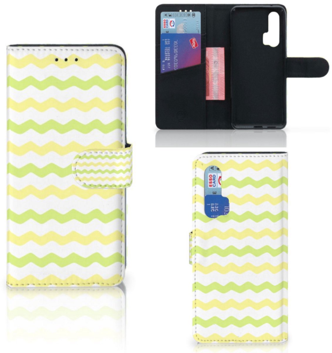 Boekhoesje voor Honor 20 Pro Telefoon Hoesje Waves Yellow