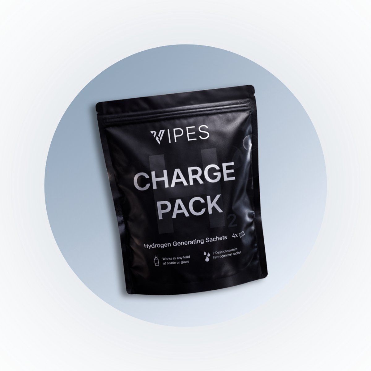 Vipes®H₂ Charge Pack - Zakjes die gewoon water omzetten in waterstofwater - 4 herbruikbare zakje - 1 maand - geschikt voor elke drinkfles