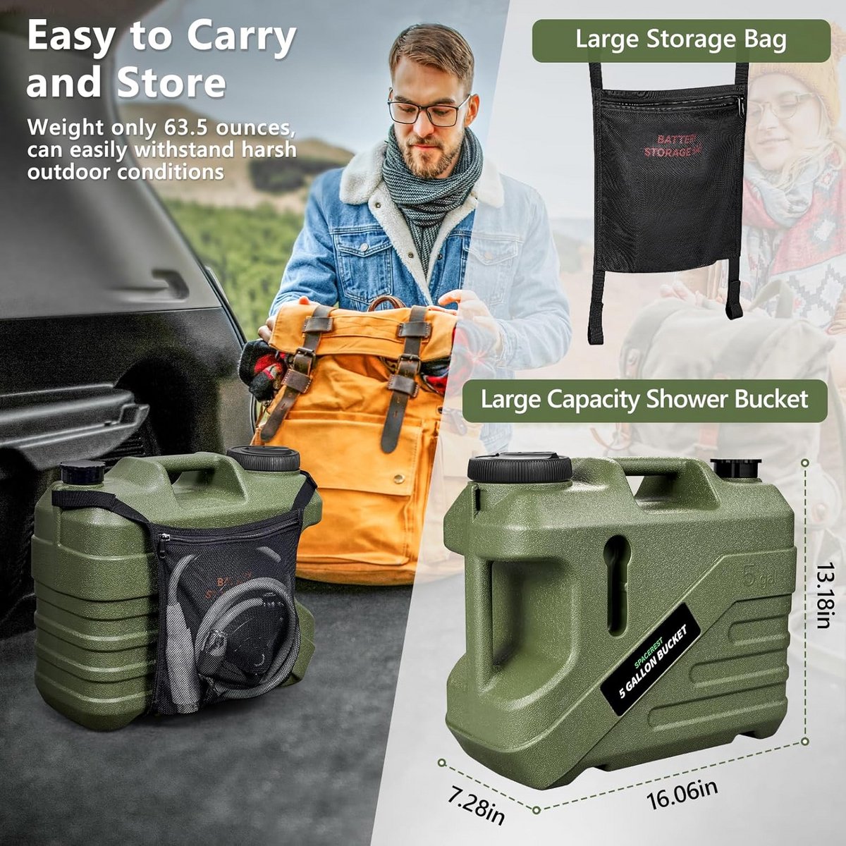 Draagbare Buitendouche voor Camping en Tuin thumbnail 5