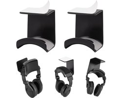 Bureau onderkant headset hanger - koptelefoonhouder onder bureau - headset hanger under desk - Zelfklevend - Voor gaming setup - Kantoorwerkplek - 2 Stuks - zwart