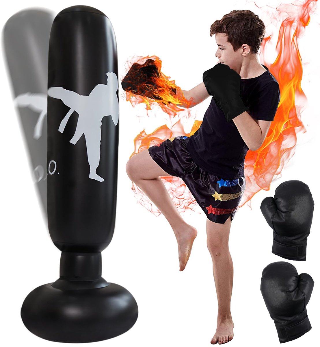 Opblaasbare Staanpunchingbag - Duurzaam PVC - 160 cm Hoog