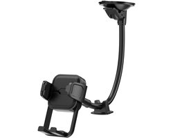 WiWU Telefoonhouder Auto - Flexibele Zwanenhals Arm - Dashboard & Voorruit Montage - 360° Draaibaar - Voor 4-7 inch Smartphones - Zwart