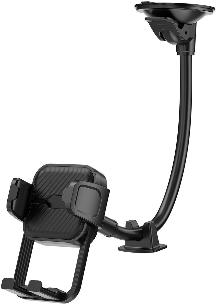 WiWU Telefoonhouder Auto - Flexibele Zwanenhals Arm - Dashboard & Voorruit Montage - 360° Draaibaar - Voor 4-7 inch Smartphones - Zwart