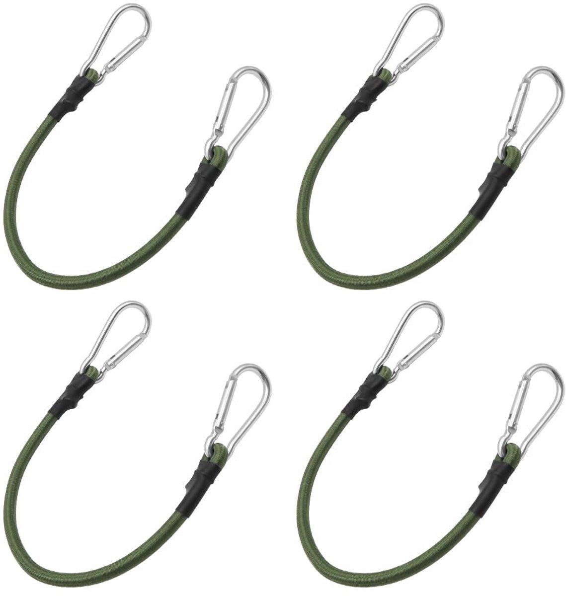 Elastische Touwen - Hoogwaardig Rubber met Aluminium Haken - 43 cm - 4 Stuks