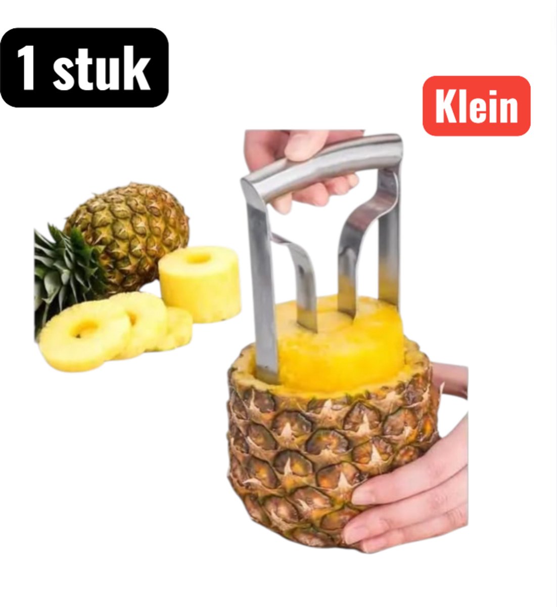1 stuk - Ananassnijders - Ananas Schiller - 20X8cm - RVS Draaibare Ananas Cutter voor Snel en Resultaat – Keukengadget voor Tropisch Fruit - Zilver