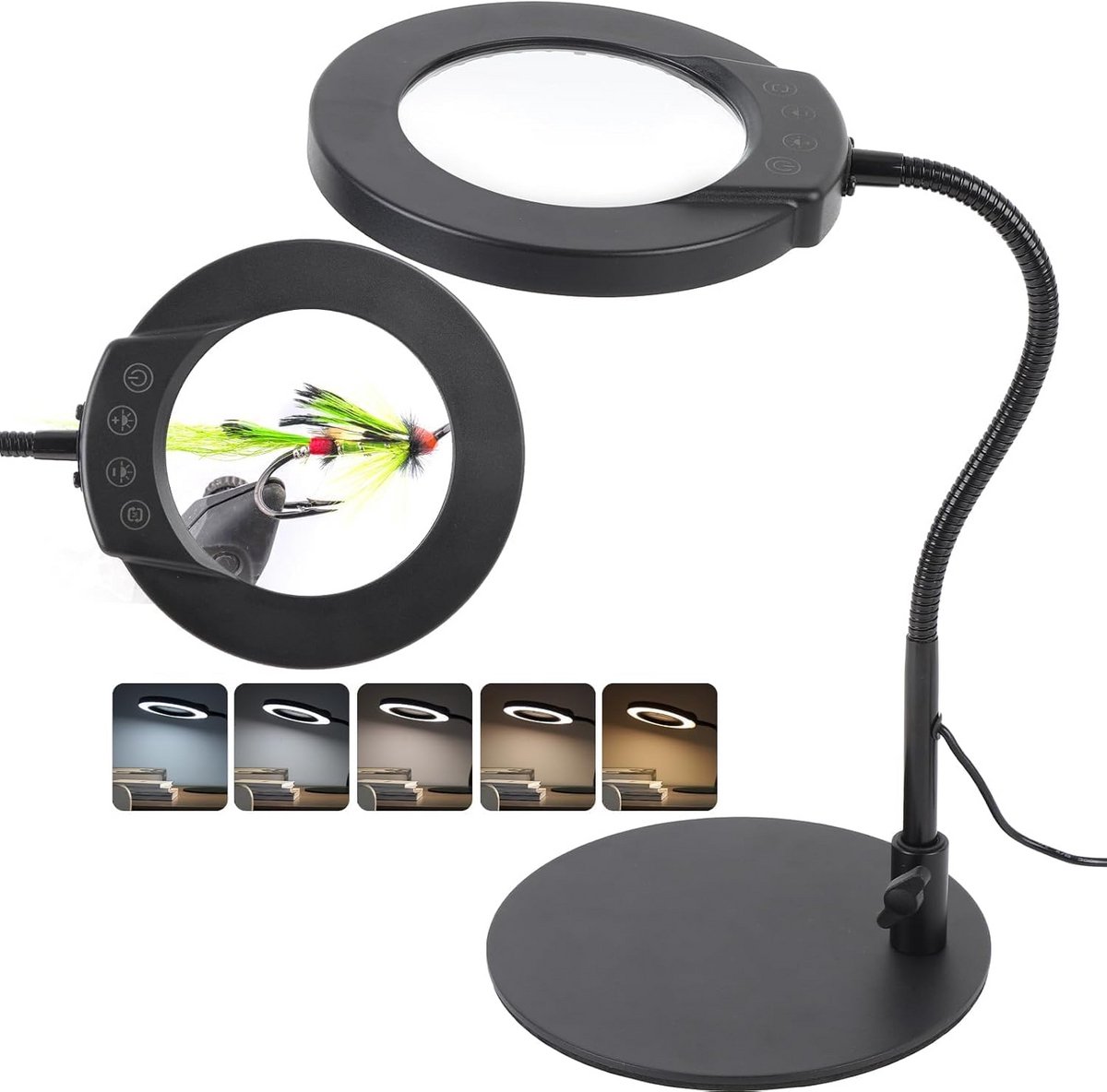 Vergrootglas met Licht en Klem 10X Vergroting Flexibele Standaard voor Reparatie en Hobby