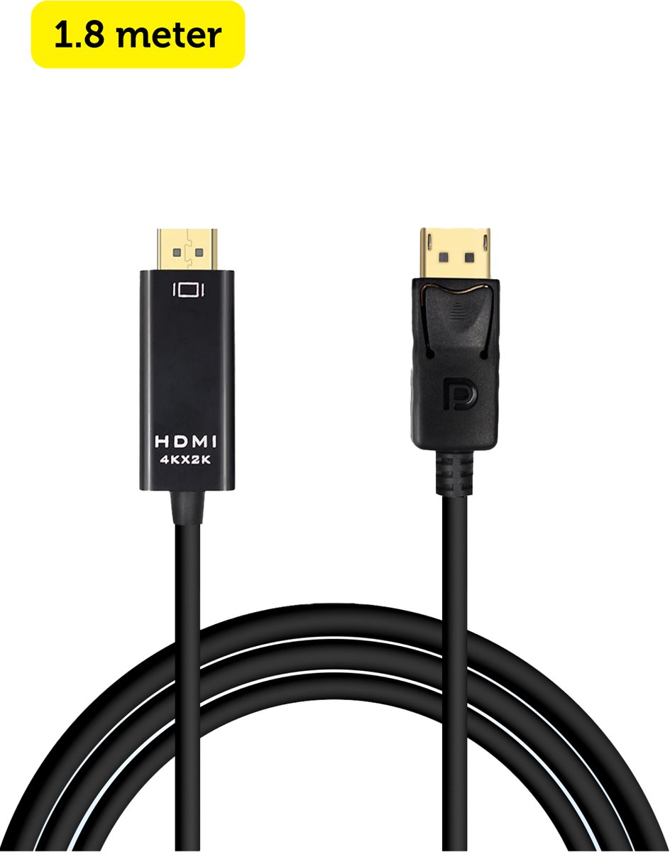 Bol.com Garpex® DisplayPort naar HDMI Kabel - 4K Ultra HD - 1.8 meter aanbieding